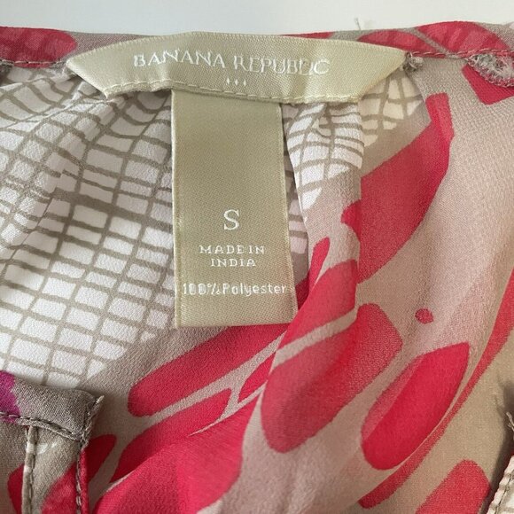 Banana Republic Gathered Waist & Arms Sheer 3/4 Sleeve Shirt Blouse Size Small S - Picture 7 of 10